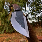 Hand-Forged Survival Tracker Knife 1095 Steel Blade with Rosewood Handle Sheath