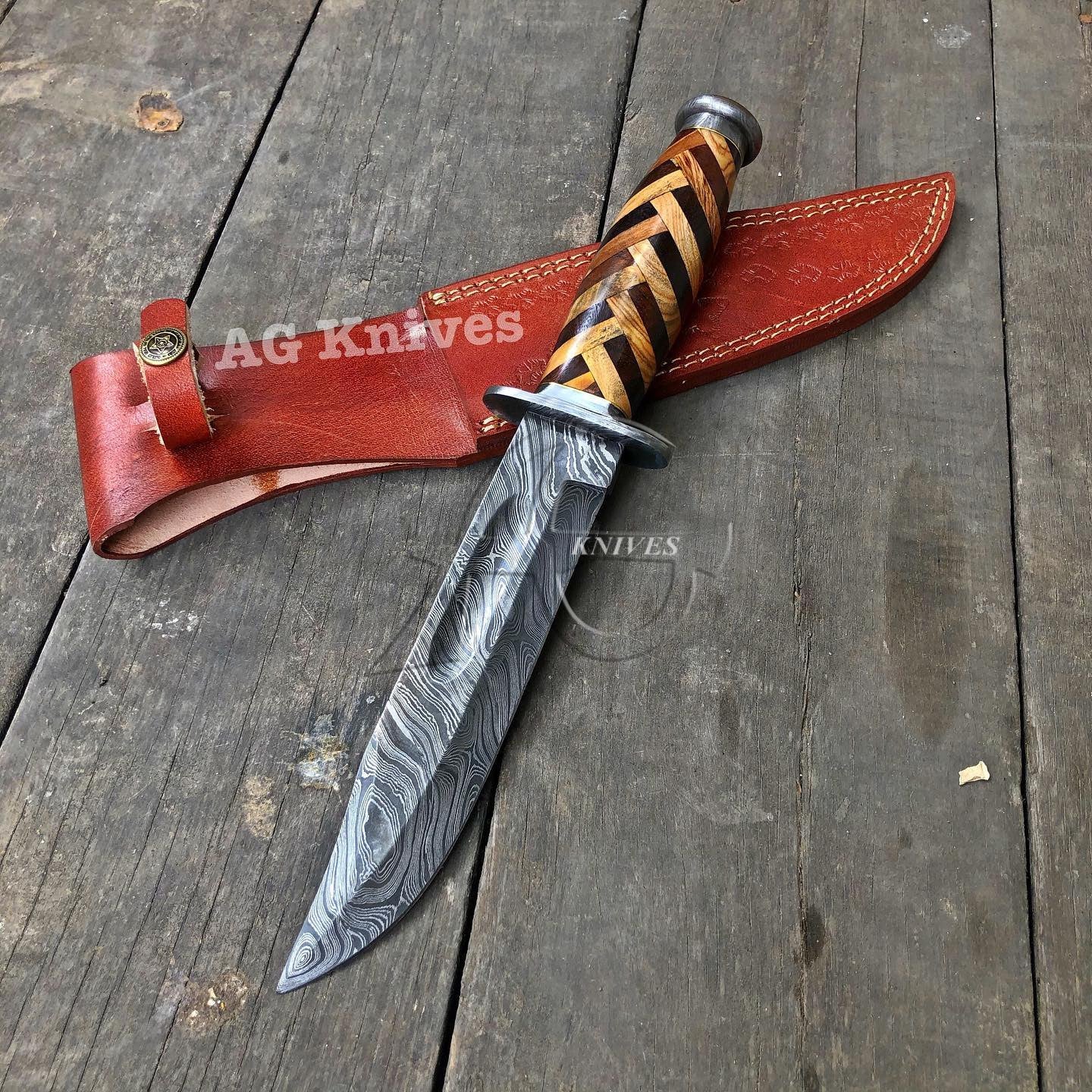 damascus knife kabar