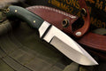 Custom Skinning Knife Carbon Steel Drop Point Blade G10 Micarta Handle With Sheath