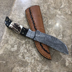 hunting knife damascus blade