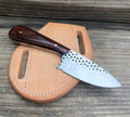 Western Rasp Steel Hunting Skinner Knife Handmade Wood Handle Recycled Steel With Leather cover