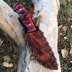 Hand-Forged 1095 Carbon Steel Hunting Knife with Hardwood Handle Full Tang Fixed Blade