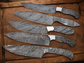 Damascus Kitchen Chef Knife Blade Blank – 5 Styles, 12-Inch Full Tang