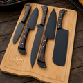 Refined Handcrafted Kitchen Chef Knife Set of 5 Pcs - Wenge Wood Handle