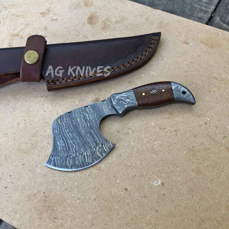 Handmade 6-Inch Full Tang Damascus Mini Cleaver with Micarta Handle Leather Sheath