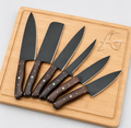 Sophisticated Handcrafted Kitchen Chef Knife Set of 6 Pcs - Wenge Wood Handle
