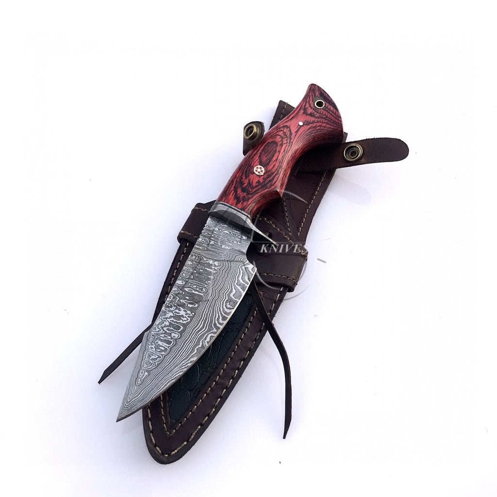 hunting knife damascus blade