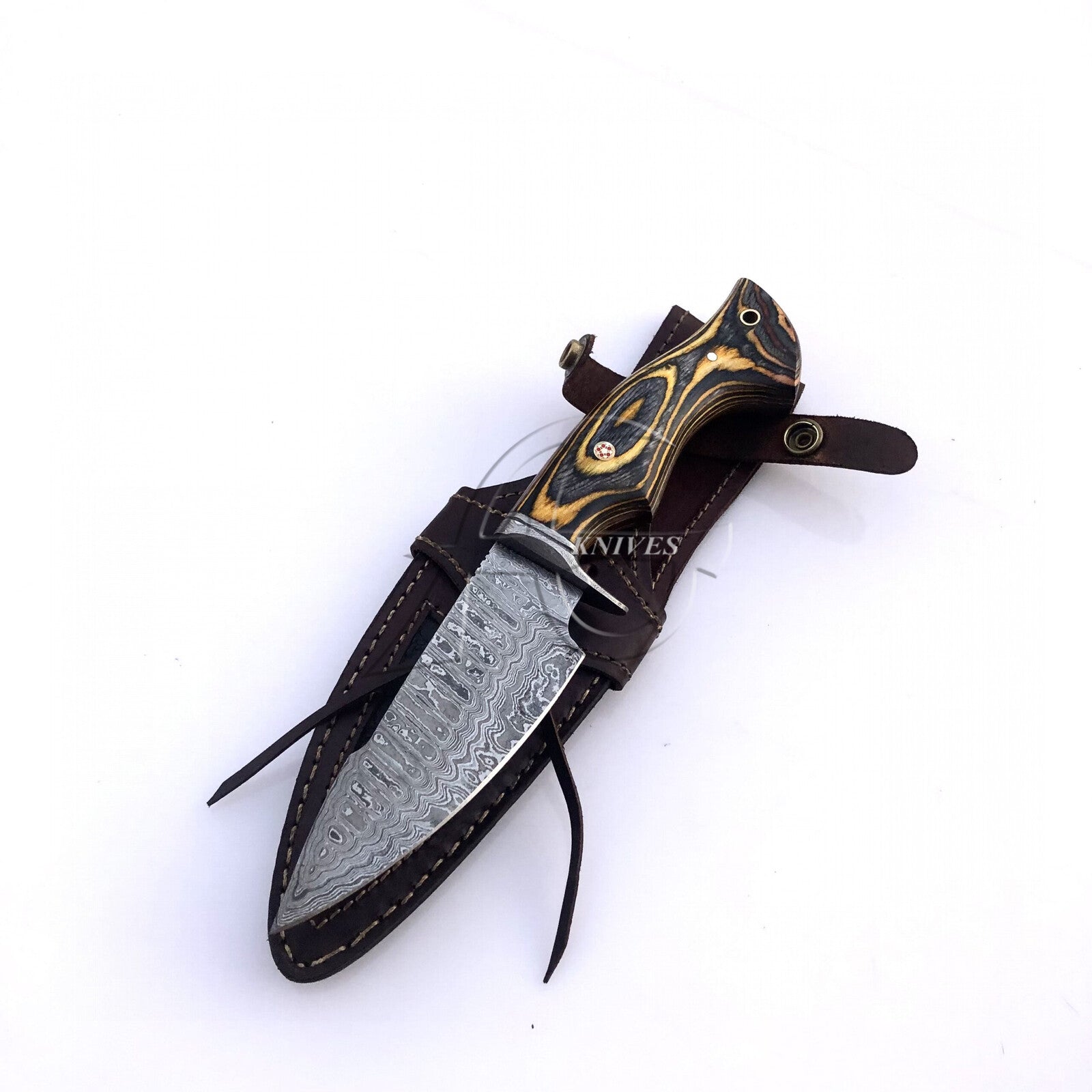 hunting knife damascus blade