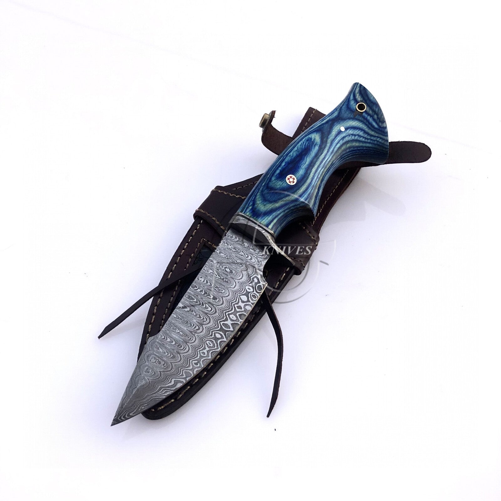 hunting knife damascus blade
