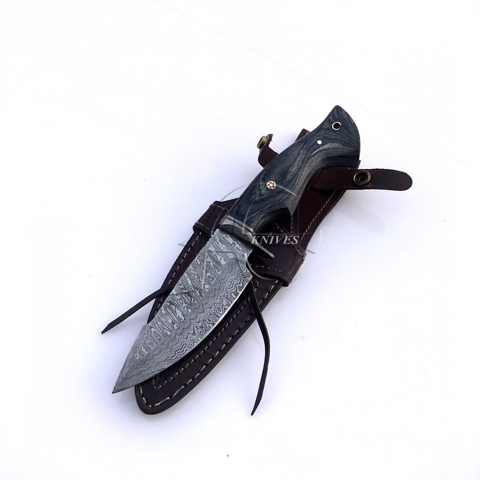 hunting knife damascus blade