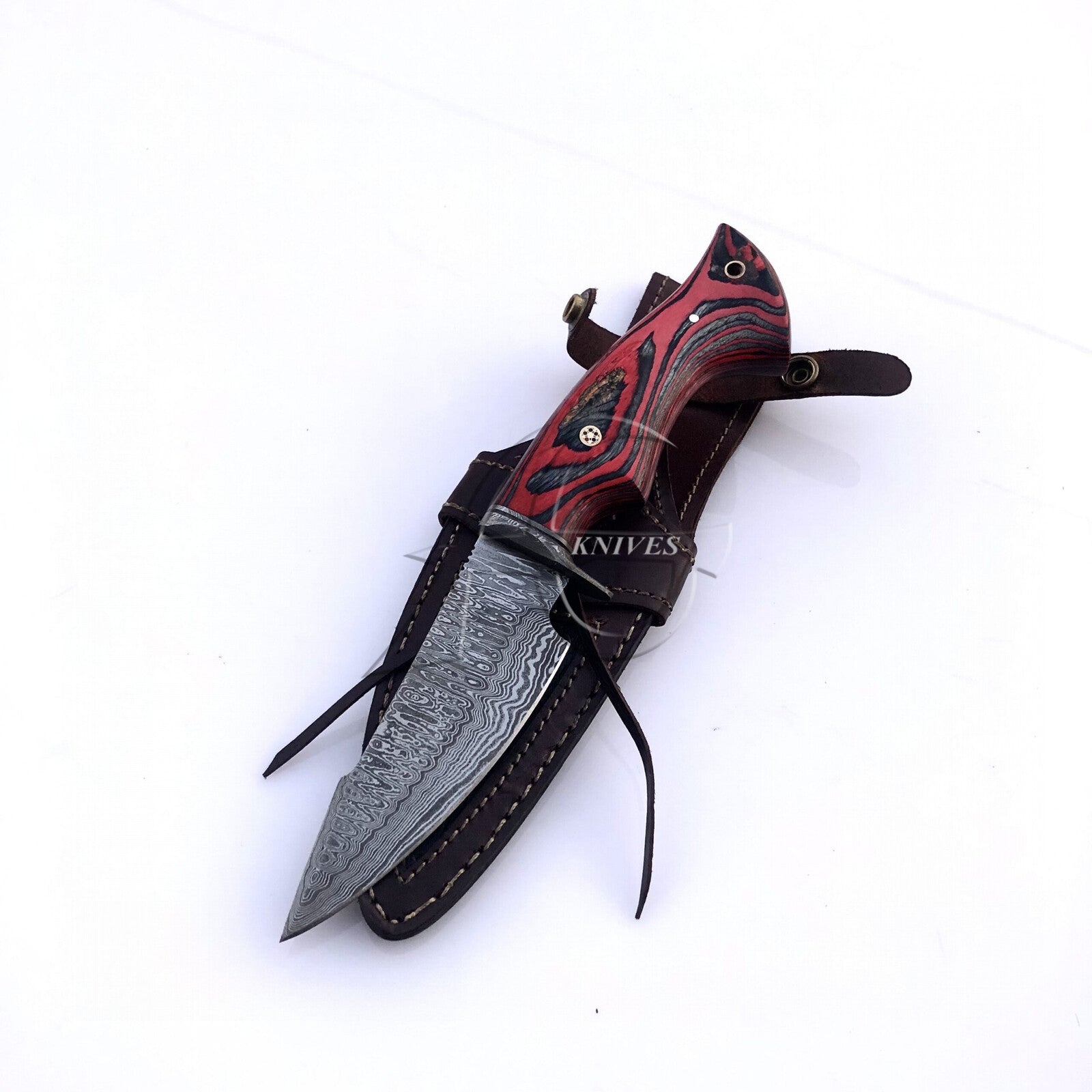 hunting knife damascus blade