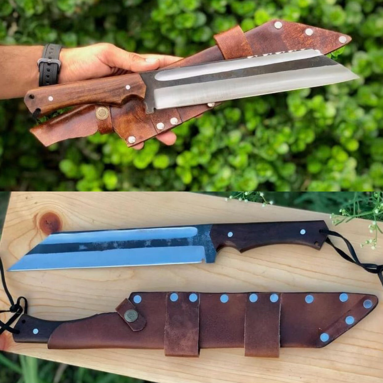 Handcrafted Viking Knife Carbon Steel Blade with Leather Sheath