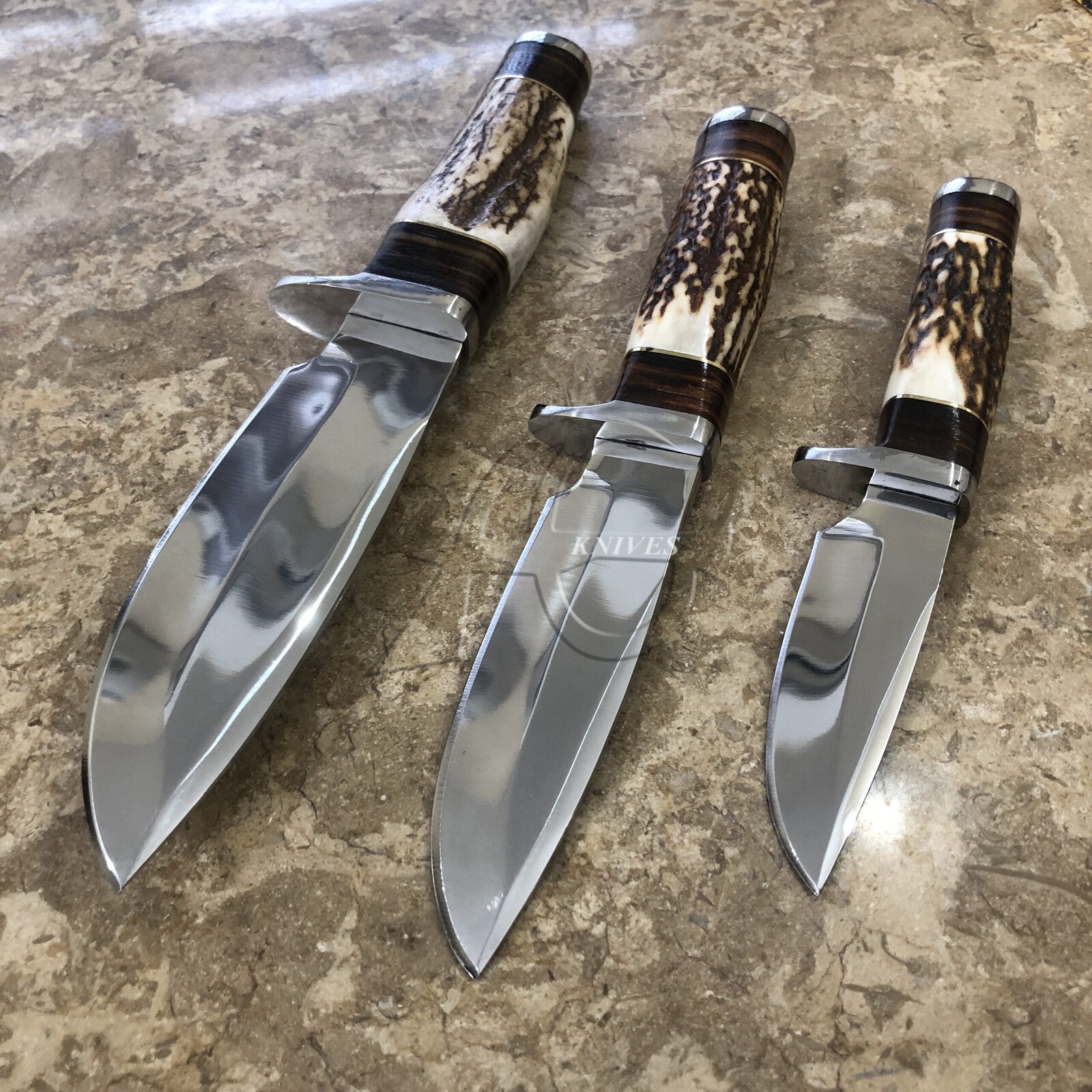 Lot of 3 pcs skinning hunting knives