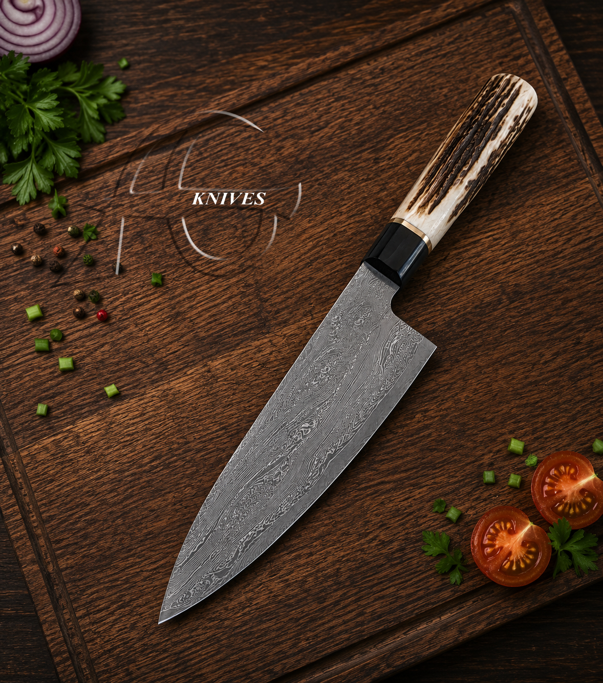 Wild & Refined 11.5" Handmade Damascus Chef Kitchen Knife