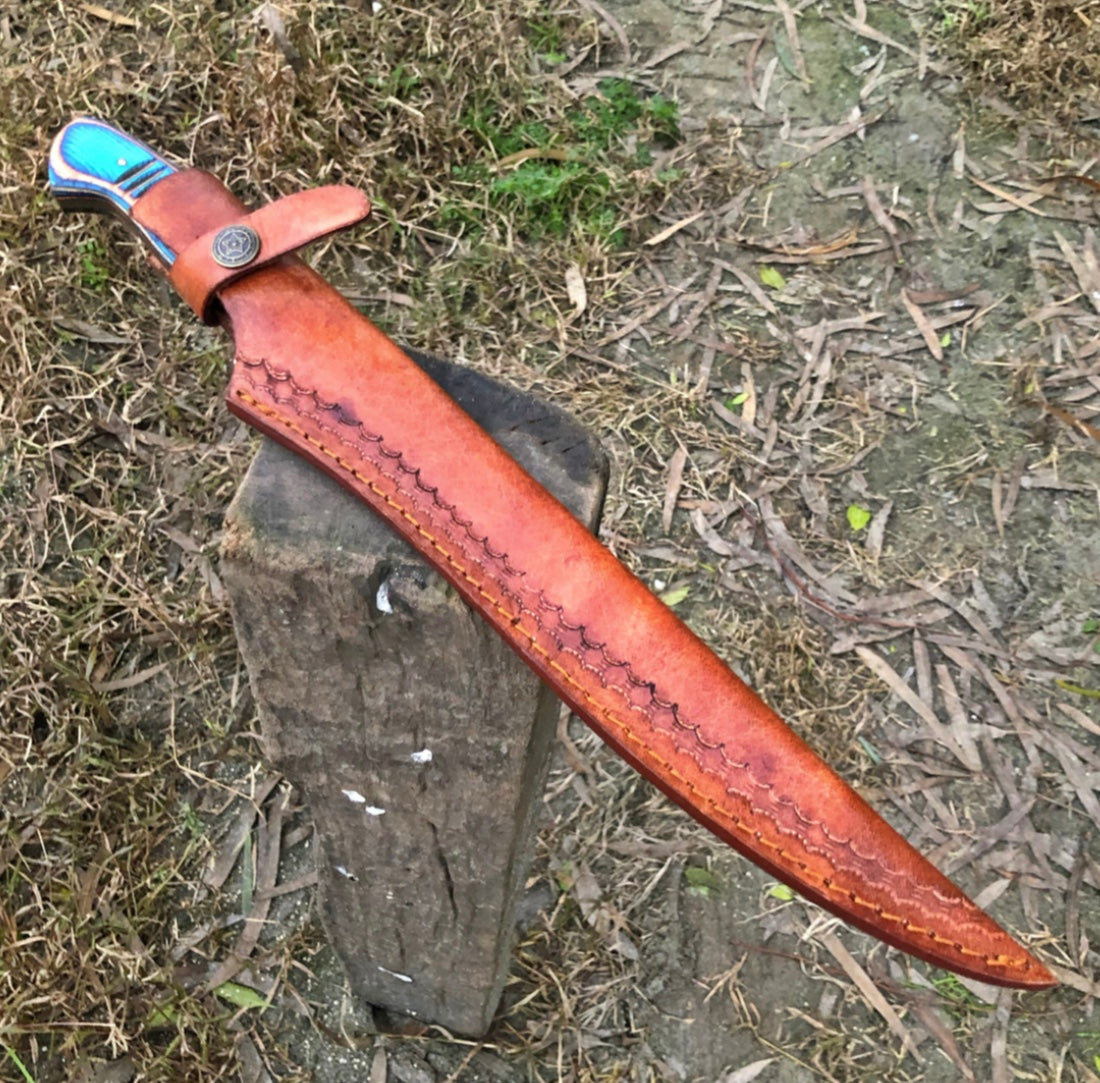 14” Long Fishing Fillet Knife Handmade Damascus Blade With Cover