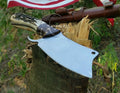 American Camping Bushcrafter EDC Cleaver 9.5" High Carbon Steel - Leather Sheath