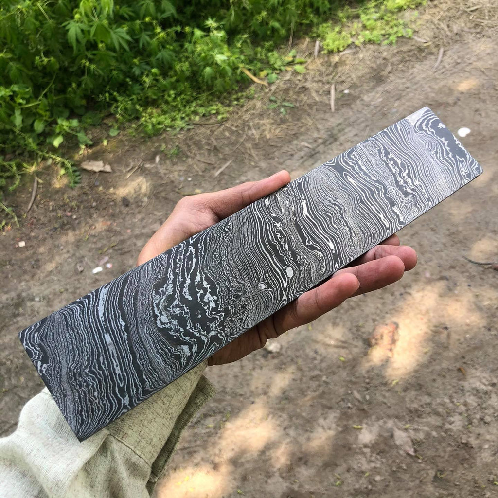 Custom Made Damascus Twist Billet Bar Hand Forged| Premium Knife Making Steel