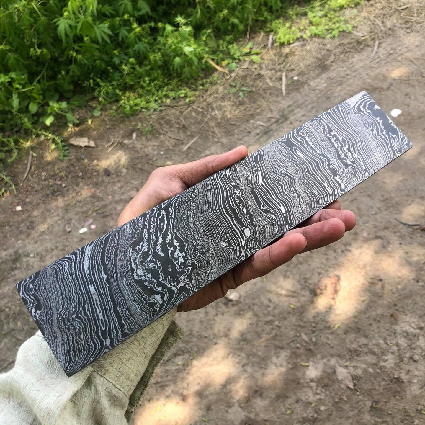 Custom Made Damascus Twist Billet Bar Hand Forged| Premium Knife Making Steel