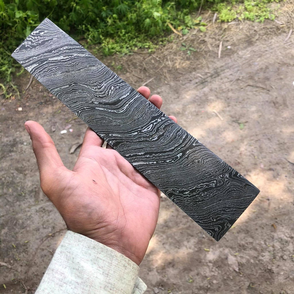 Custom Made Damascus Twist Billet Bar Hand Forged| Premium Knife Making Steel