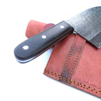 Handcrafted Damascus Raindrop Serbian Cleaver 10" - G10 Micarta Handle