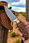 Hand Forged damacsus skinning knife cowboy western knife 