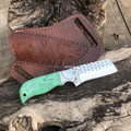 Bull Cutter Cowboy Western Belt Knife Farrier File Steel 7" Handmade Leather Sheath