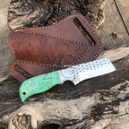 Bull Cutter Cowboy Western Belt Knife Farrier File Steel 7" Handmade Leather Sheath