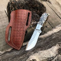 Western Belt Knife File Rasp Steel Resin Handle 8" Handcrafted Leather Sheath