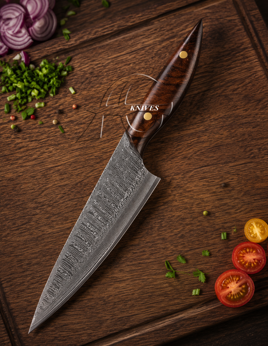Iron Warmth 12" Handmade Damascus Chef Kitchen Knife
