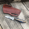 Western Frontier Belt Knife Pinecone Handle Hand Forged File Steel 8" - Leather Sheath