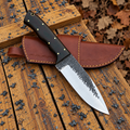 Hand Forged Fixed Blade 1095 Forged Blade Custom Knife With Leather Sheath