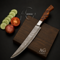 Handmade Damascus Chef Fillet Knife 14" Iron Wood Handle