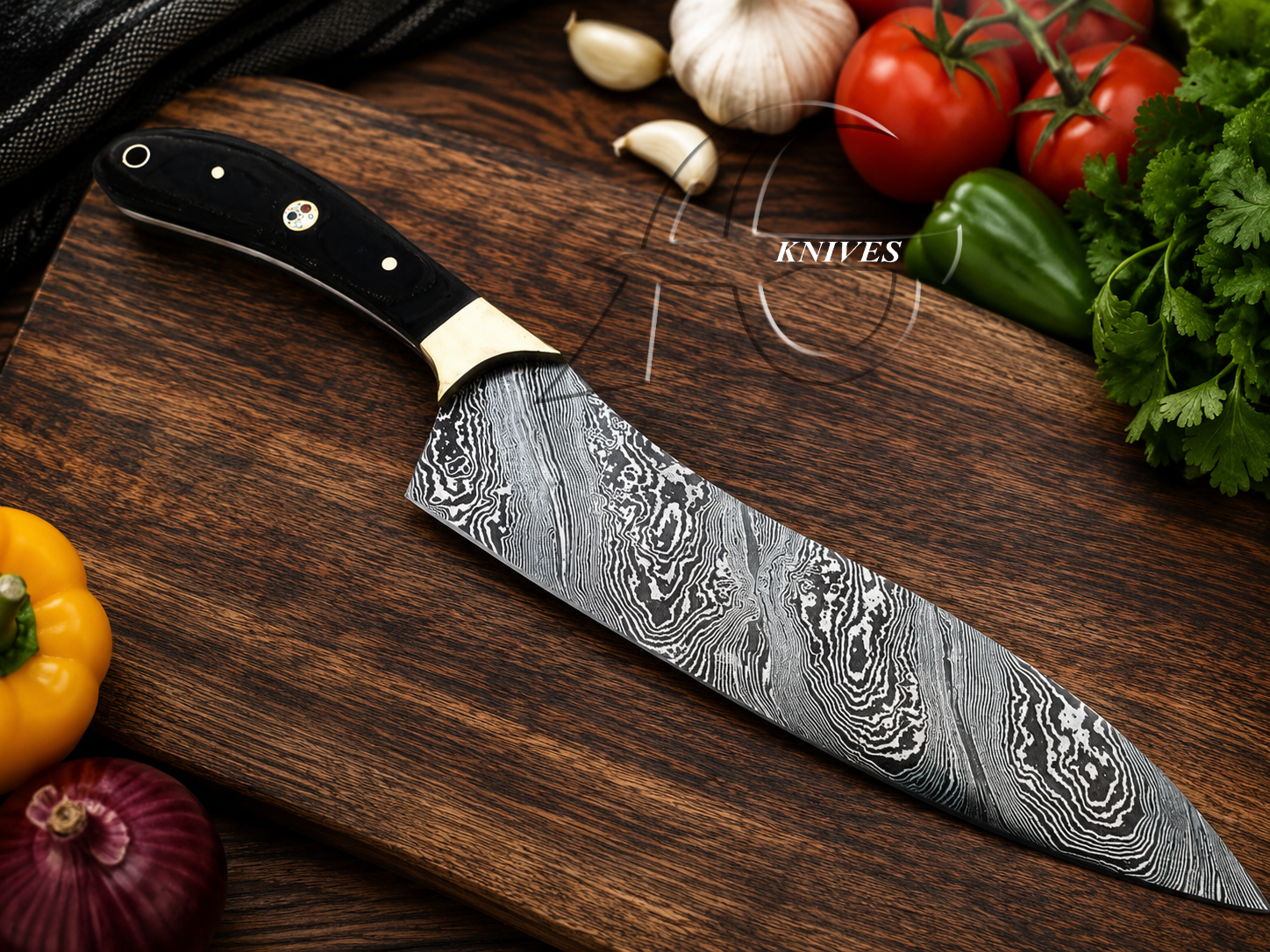 13" Full Tang Handmade Damascus Steel Kitchen Chef Knife