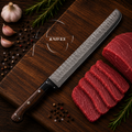 Handmade Damascus Slicer Brisket Knife 17" Best BBQ Carving Tool