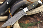 10" Hand Forged Damascus Steel Raindrop Knife with G10 Handle & Handcrafted Sheath