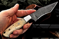 8" Hand Forged Damascus Steel Knife with Bone Handle & Handcrafted Sheath