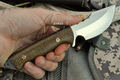 7" Hand Forged Steel Knife with Brown G10 Handle & Handcrafted Sheath