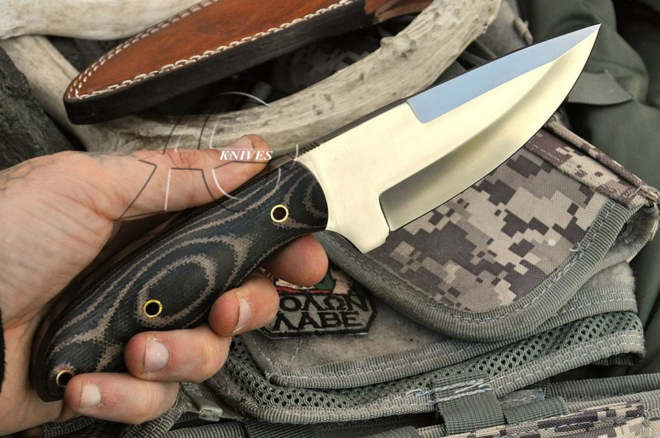 8" Hand Forged Steel Skinner Knife with G10 Handle & Handcrafted Sheath