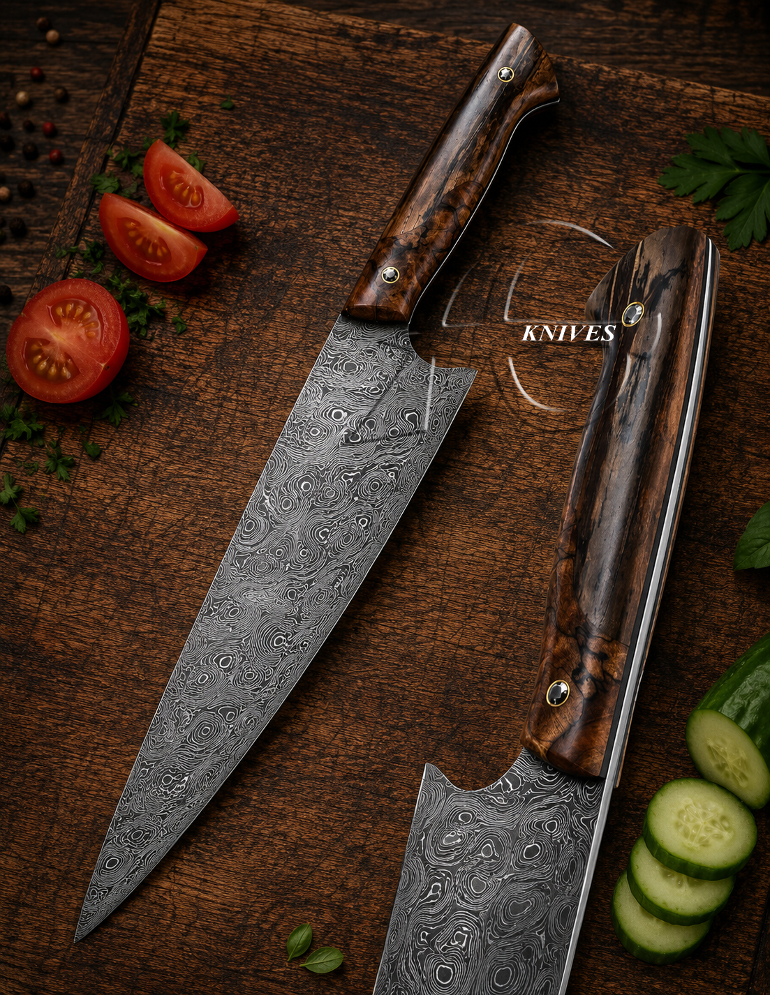 14" Handmade Damascus Kitchen Chef Knife