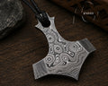 handcrafted_double_axe_pendant_neckless damascus raindrop 