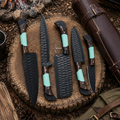 Elegant Handcrafted Kitchen Chef Knife Set of 5 Pcs - Wenge & Resin Wood Handle