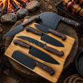 Majestic Handcrafted High Carbon Steel Kitchen Chef Knife Set of 7 Pcs - Wenge Wood Handle