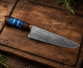 Handmade Damascus Brazil Kitchen Chef & BBQ Knife – Leather Sheath