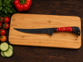 Handmade Boning & Fillet Knife Black Powder Coated Blade - Leather Sheath