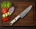 Handmade Damascus Kitchen Chef Knife 12"Camel Bone & Antler Cool For Cooking