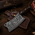 Butcher's Pride – 10" Handmade Damascus Cleaver & Butcher Knife