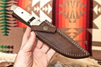 Custom Made Damascus Hand Forged Hunting Saxy Point Blade Knife With Sheath