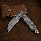 Set of 3 Pcs Handmade Full Damascus Pocket Knife