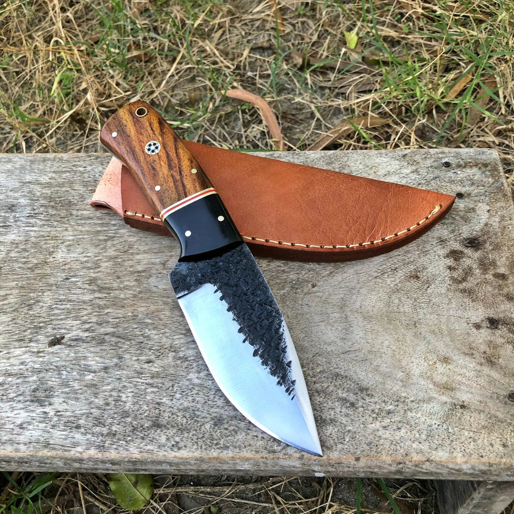 Hand-Forged Skinner Knife 1095 Steel Blade with Rosewood Handle