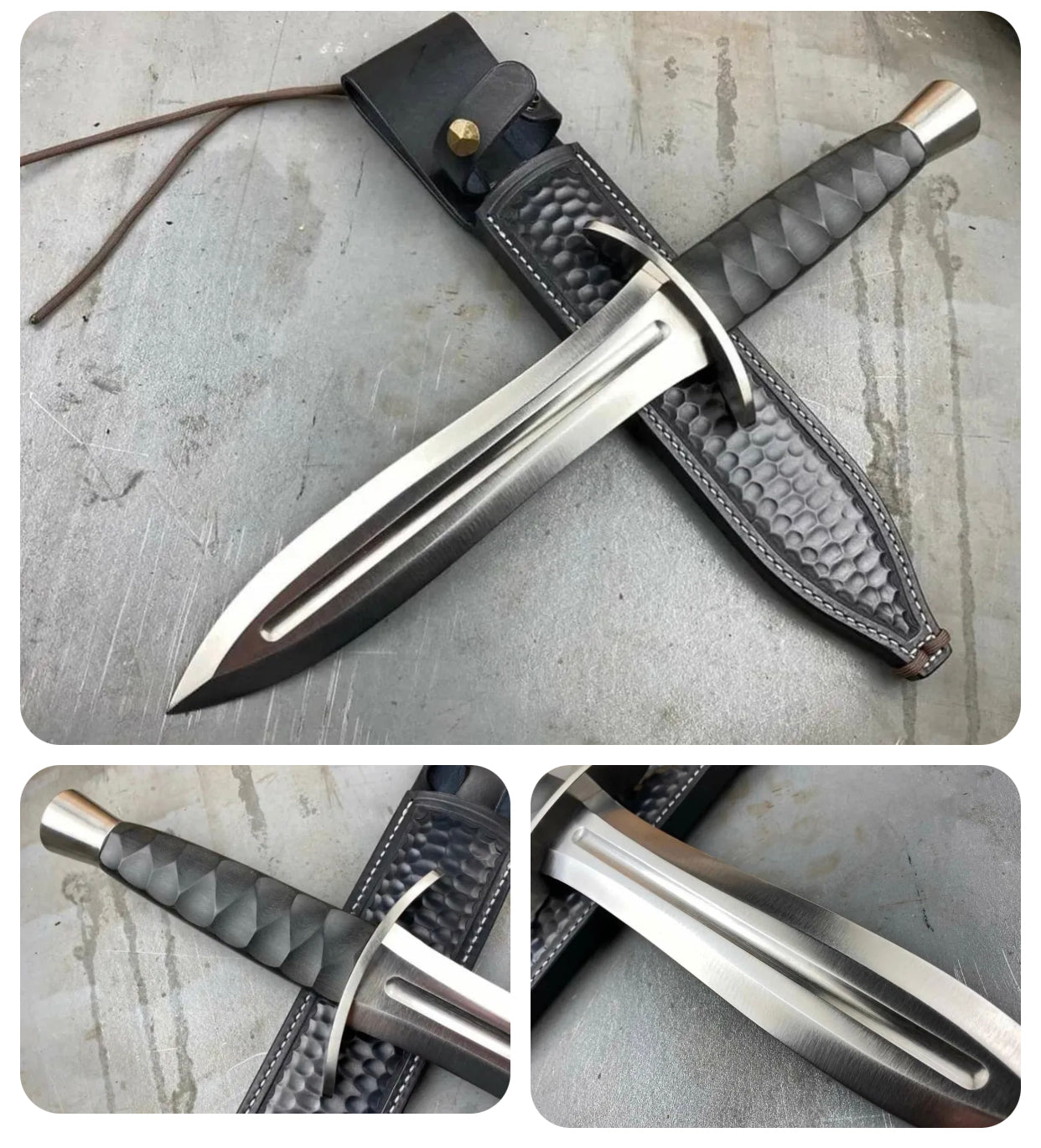 Handmade Double Edge Boot Knife with G10 Micarta Handle Fixed Blade